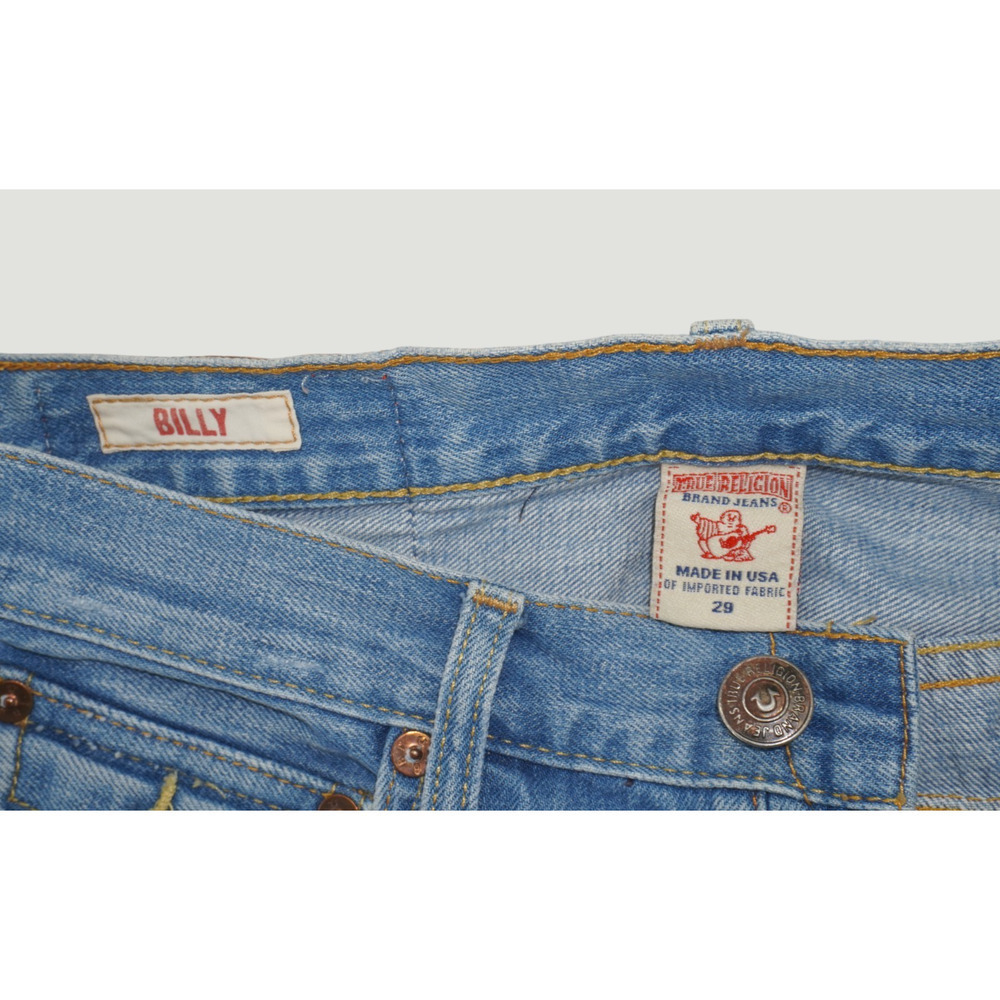 True Religion Billy Mens 29 Straight Leg Jeans Y2K Button Fly Flap Pockets - Picture 5 of 6